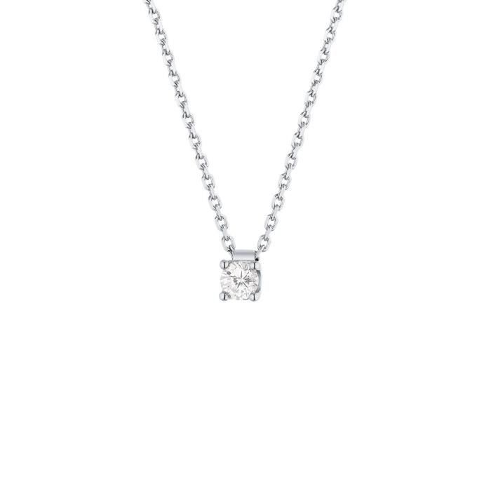 MONTE CARLO STAR - Collier Clou en Or Blanc 18 Carats et Diamant - Femme