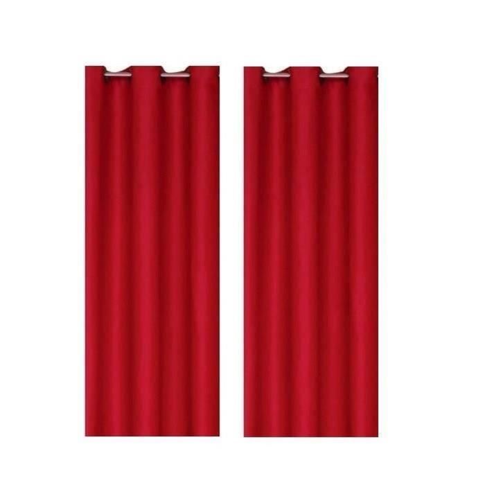 Paire de rideaux occultants 140x260 cm Rouge