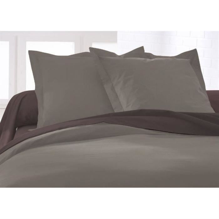 TODAY Lot de 2 taies d'oreillers 100% coton 75x75 cm mastic