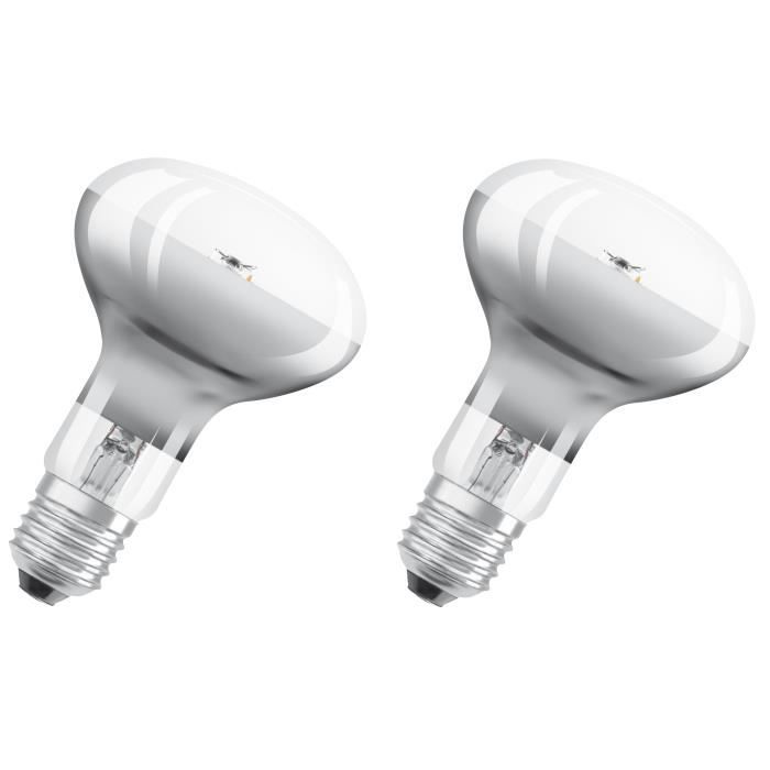 OSRAM Lot de 2 Ampoules Spot LED R80 E27 7 W équivalent à 46 W blanc chaud dimmable