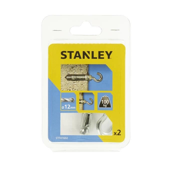 STANLEY Kit de 2 boulons à expansion avec crochet M6 STF41602-XJ