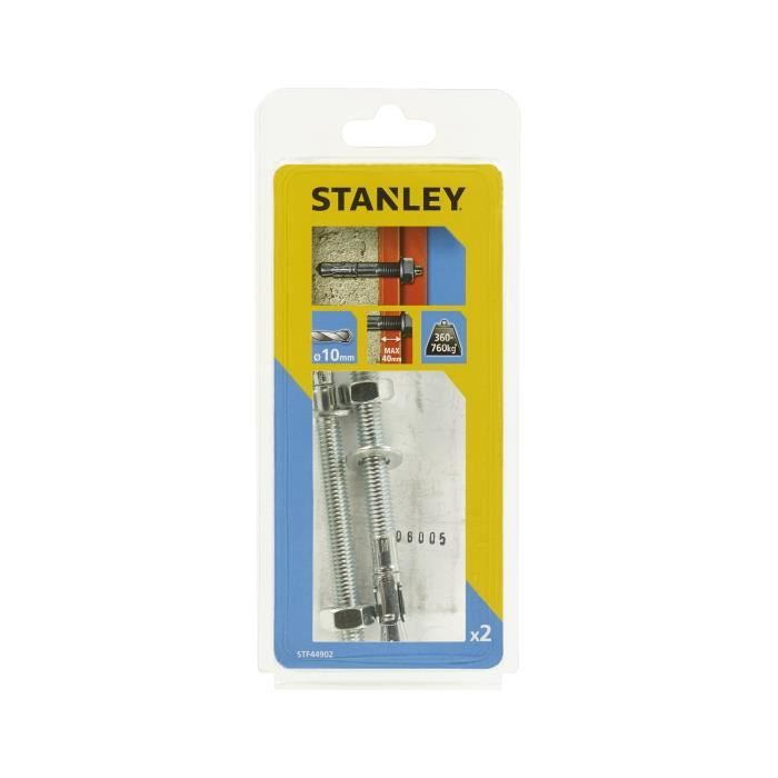 STANLEY Kit de 2 goujons d'ancrage ø10x120 mm STF44902-XJ