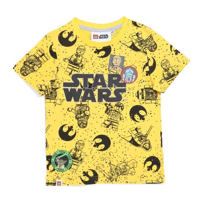 LEGO STAR WARS Tee-Shirt Jaune Enfant Garçon Sérigraphie