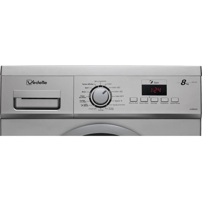  VLF842AS - Lave-linge frontal - 8kg - 1400 tours1