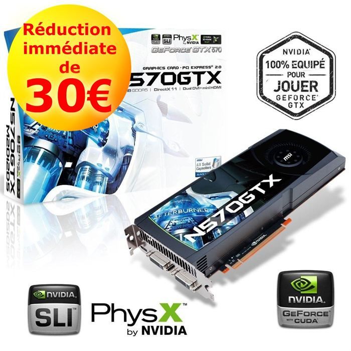 GTX 570 1280 Mo GDDR5   Achat / Vente CARTE GRAPHIQUE MSI GTX 570