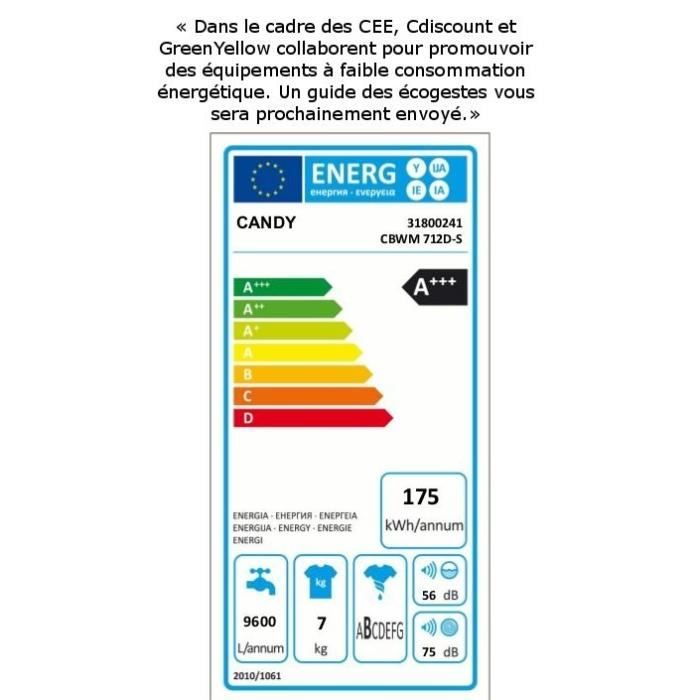  CBWM712D-S - Lave linge frontal encastrable -2