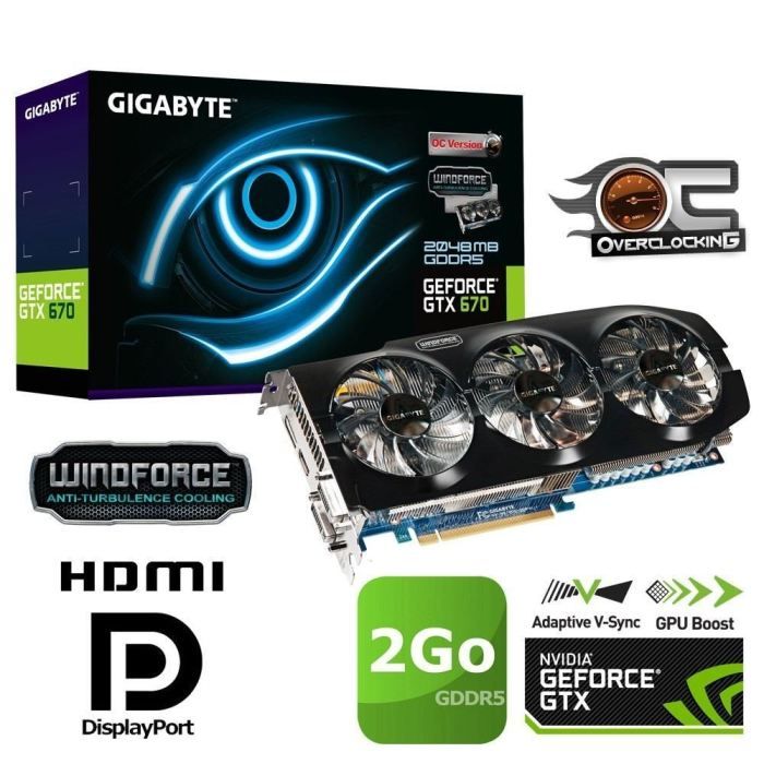 Gigabyte GTX670 2Go GDDR5 OC   Achat / Vente CARTE GRAPHIQUE Gigabyte