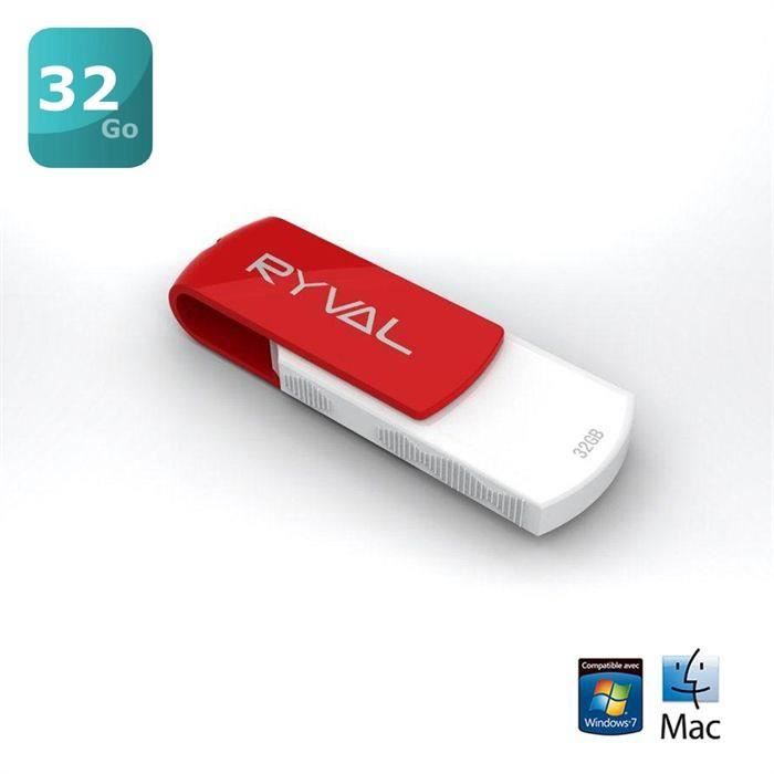Ryval Clé USB R360 32 Go Rouge   Achat / Vente CLE USB Ryval Clé USB