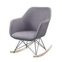 FAUTEUIL MENSH Fauteuil à bascule Rocking Chair - Tissu gri FAUTEUIL MENSH Fauteuil à bascule Rocking Chair - Tissu gri