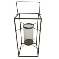 LAMPION HOMEA Lanterne en métal 24x24xH48 cm gris LAMPION HOMEA Lanterne en métal 24x24xH48 cm gris