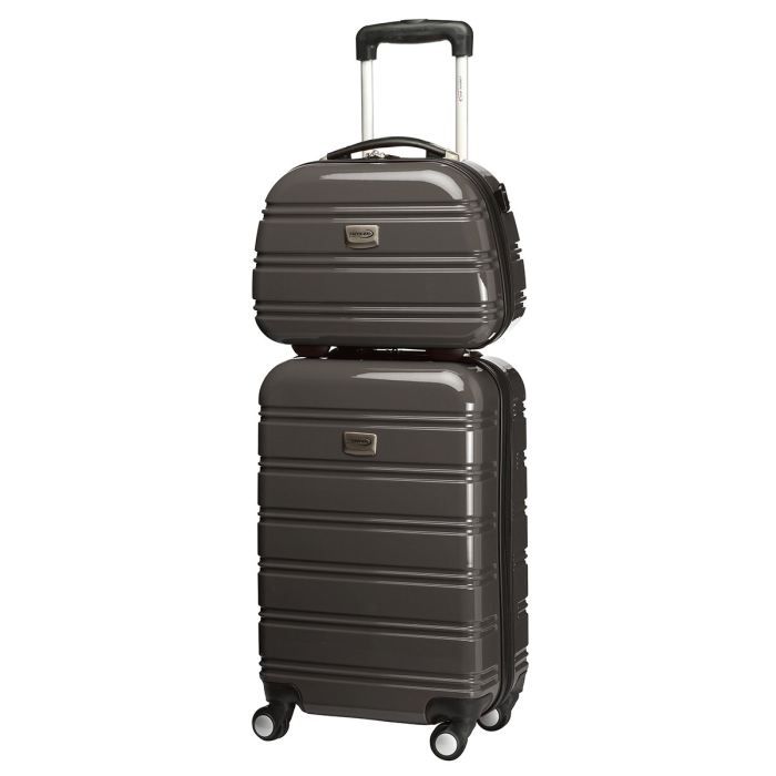 TRAVEL ONE Valise trolley 4 roues + Vanity TULIPE Gris   Achat / Vente