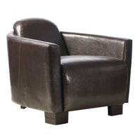 FAUTEUIL AVIATEUR Fauteuil Club Cigare - Simili marron - Vi FAUTEUIL AVIATEUR Fauteuil Club Cigare - Simili marron - Vi