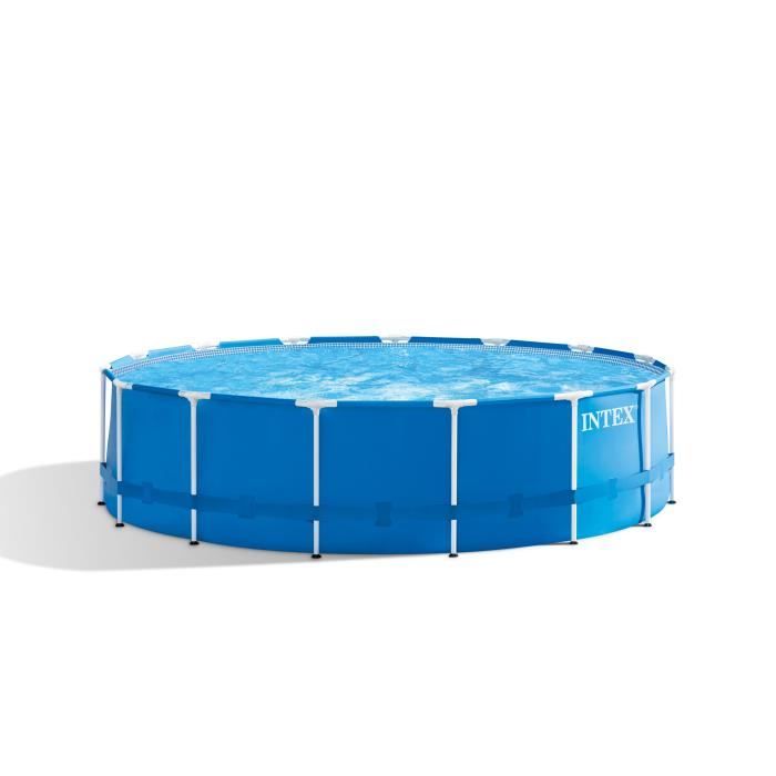 Intex Kit Piscine Tubulaire Ronde Métal Frame 4572 X 12192 Cm