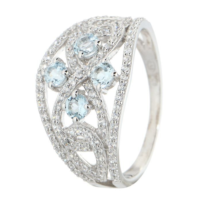 PRINCESS MONTE CARLO Bague Femme Bleu et blanc   Achat / Vente BAGUE