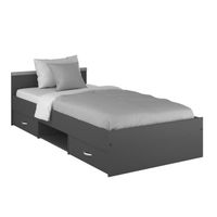 STRUCTURE DE LIT ZODIAC Lit enfant contemporain gris ombre - l 90 x STRUCTURE DE LIT ZODIAC Lit enfant contemporain gris ombre - l 90 x