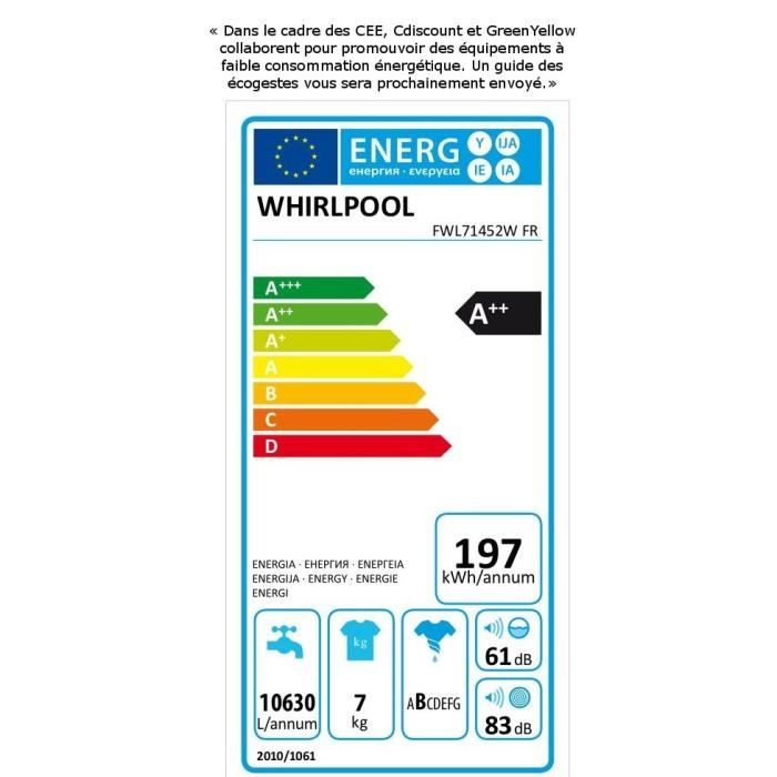 PACK  FWL71452WFR - Lave linge frontal - 7 kg3