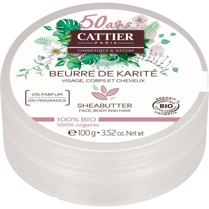 Cattier Beurre de Karite 100% BIO 100g