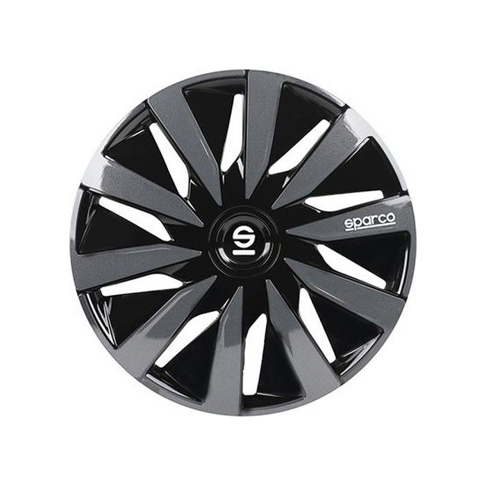 SPARCO 4 Enjoliveurs Lazio 14 Noir et Gris