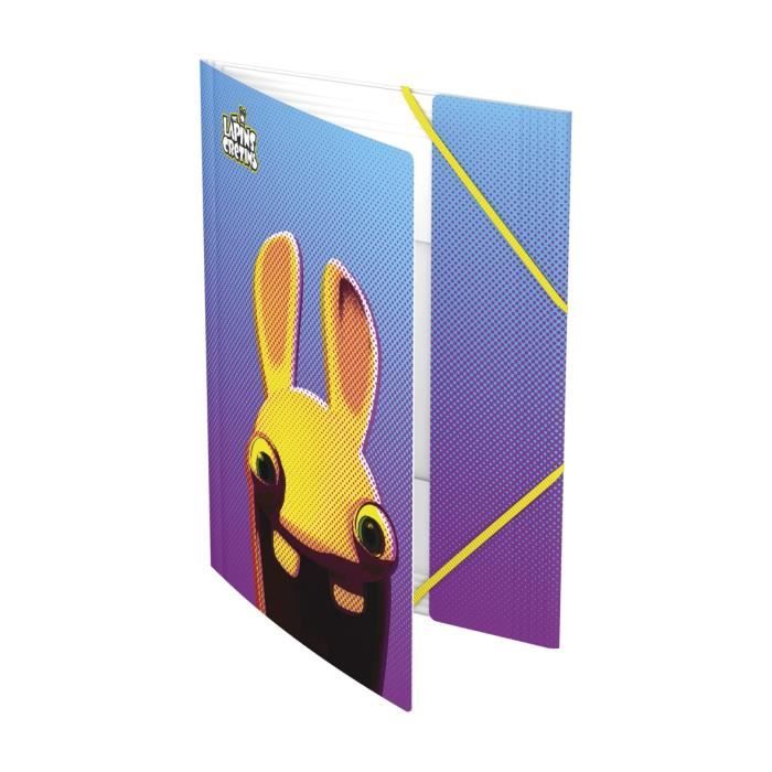 LES LAPINS CRETINS Chemise à élastique - 3 rabats - 24 x 32 cm - 3 décors aléatoires