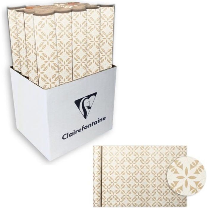 CLAIREFONTAINE Rouleau de papier Cadeau Fleurs - Sous film - 70 g/m² - Blanc