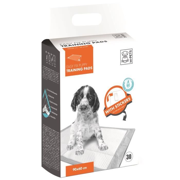 M-PETS Tapis d'apprentissage Easy Fix - 30 pièces - 90x60cm - Pour chiot