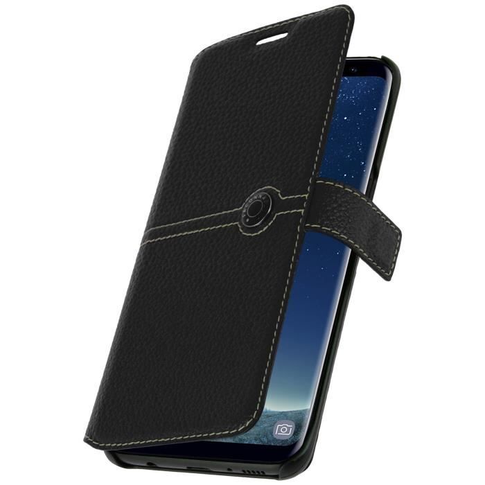 Housse Clapet Portefeuille Façonnable Galaxy S8 - Noir