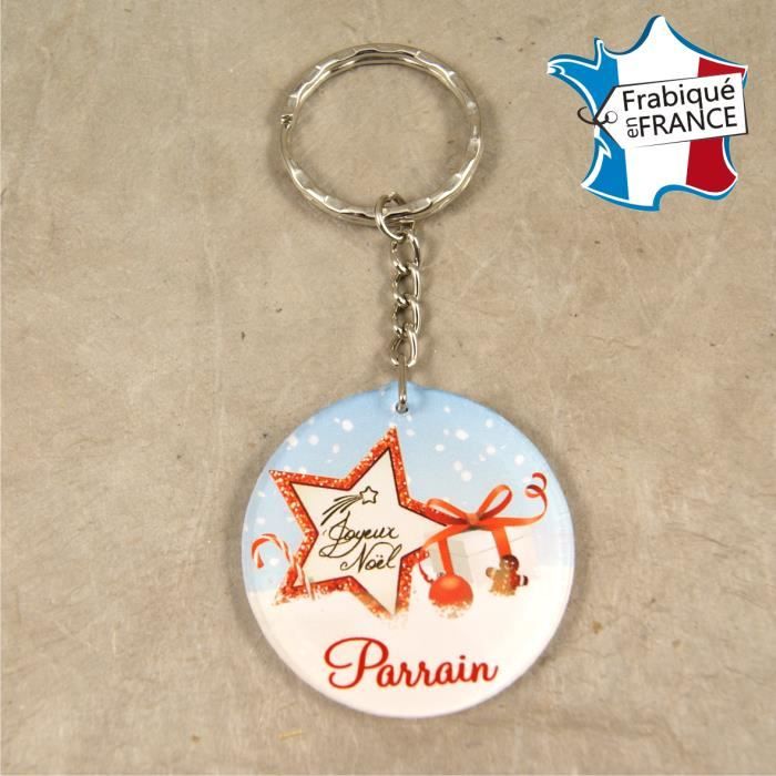Porte-clés Parrain Personnalisable - Acier Inoxydable - Cadeau Baptême/parrainage - Pendentif 2,5cm