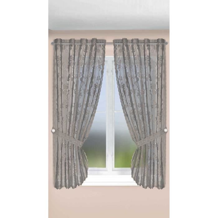 Rideau Bonne Femme Impression Roses Grimpantes Taupe 90 x 160 cm ... Rideau Bonne Femme Impression Roses Grimpantes Taupe 90 x 160 cm ...