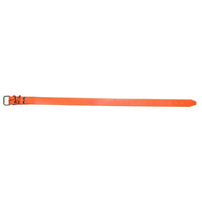 TERRITOIRE CHASSE Collier Fixe Pvc Fluo Rouge Réglable de 45 à 60 cm
