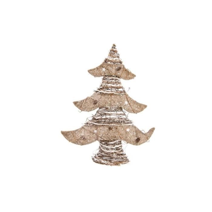 Sapin de Noël artificiel Beige en rotin H 60 cm