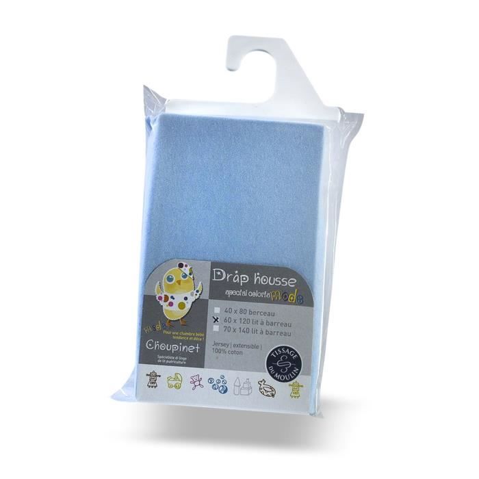 CHOUPINET Drap-housse Jersey Extensible - 100 % coton