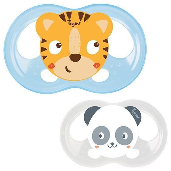 TIGEX 2 Sucettes Soft Touch Silicone Taille 18m Ourson Chat