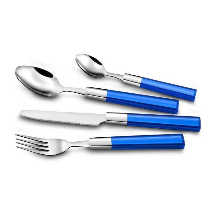 LA TABLE D'ALBERT Ménagère 24 pièces - Cristal Bleu