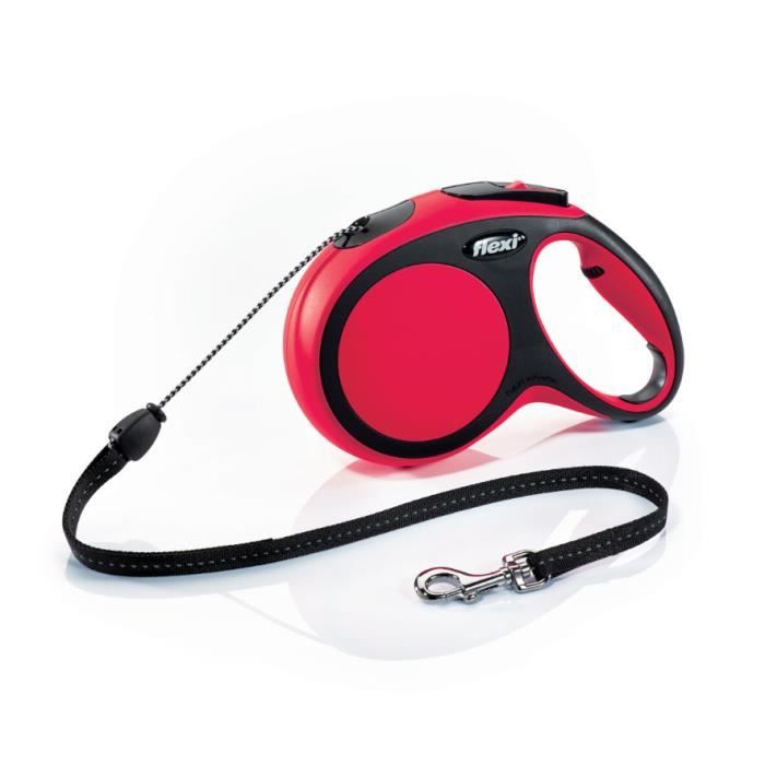 TRIXIE Laisse corde Flexi New - M : 5m - Rouge - Pour chien