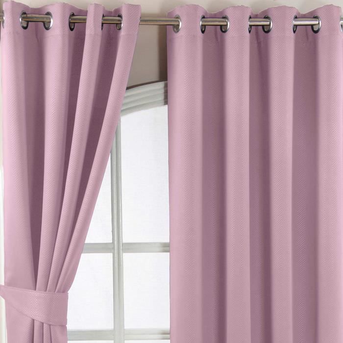 Rideaux à oeillets occultant Rose clair Motif chevron 228 x 228 cm ... Rideaux à oeillets occultant Rose clair Motif chevron 228 x 228 cm ...