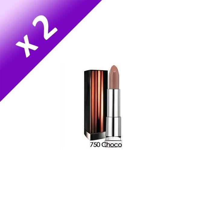 Produit shopeco.fr : MAYBELLINE Jade Color Sensationnal Rouge à lèvres n° 750 - Choco Pop (Lot de 2)