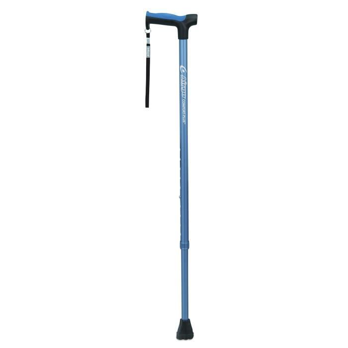 Canne NOVOLIFE NL-30022 - Réglable de 71 à 95 cm - Poignée ergonomique - Equipée d'une dragonne - En métal - Bleu