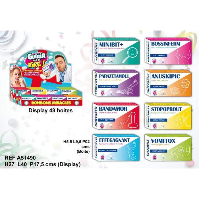 lot de 8 fausses boites de medicaments humoristiq