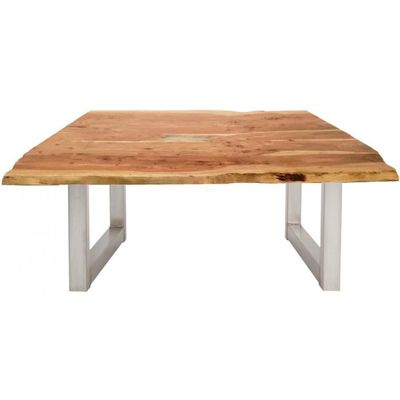 Cm Acier 80 C Marron 120 Basse Argenté Naturel D'acacia Et En Table Parra Bois P Co Massif Rustique Coloris 46294 X hQtBdsxrC