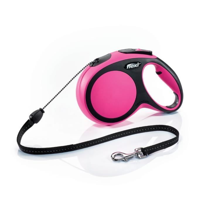 TRIXIE Laisse corde Flexi New - M : 5m - Rose - Pour chien