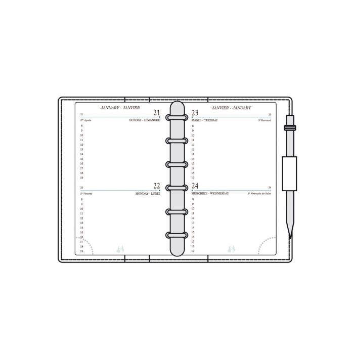 Recharge AK12, Collection,120x73 mm, 2 jours / page   Recharge AK12