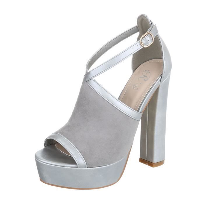 Escarpin High Heels Plateau Talons Sandale Hauts Chaussures À Femme IYbfmgv7y6