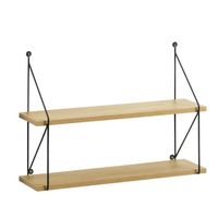 ETAGÈRE MURALE Etagère murale 2 niveaux - MDF et support métal - ETAGÈRE MURALE Etagère murale 2 niveaux - MDF et support métal -