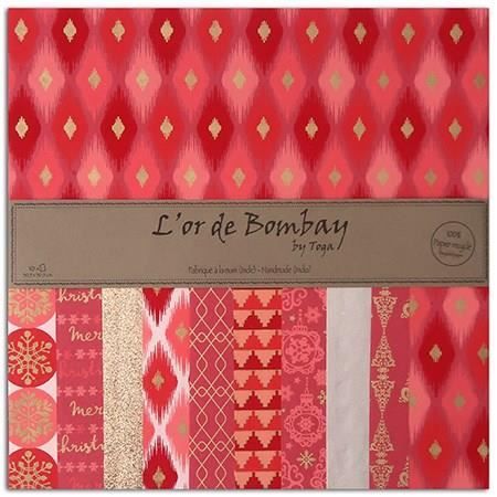 TOGA L'or De Bombay Lot de 10 feuilles décoratives - Motif bohème - Champagne Rosé
