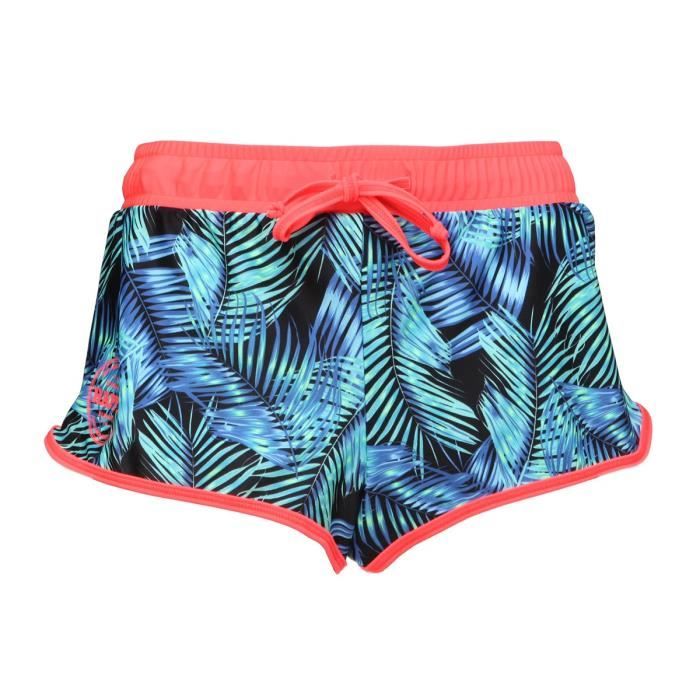 HAPPY AND SO Maillot de Bain Boardshort Jungle - Femme - Orange fluo