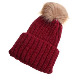BONNET , CAGOULE Femme Bonnet Crochet Tricot Hiver Ski Pompon Rouge