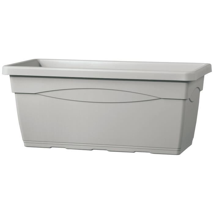 DEROMA Muret Salisburgo - 80 x 38,5 x H 33,5 cm - 60 L - Gris écume