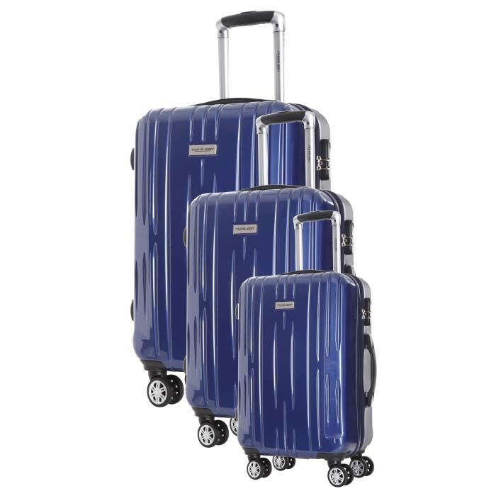 TRAVEL ONE Set de 3 Valises Clifton - Taille S, M et L - 8 Roues - Marine