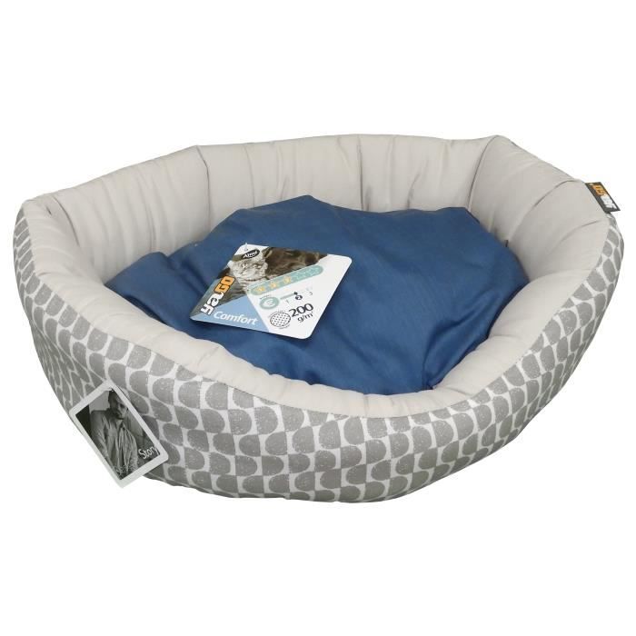 YAGO Lit ou coussin confort Goteborg - 50 x 36 x 15 cm - Motifs graphiques - Pour chien