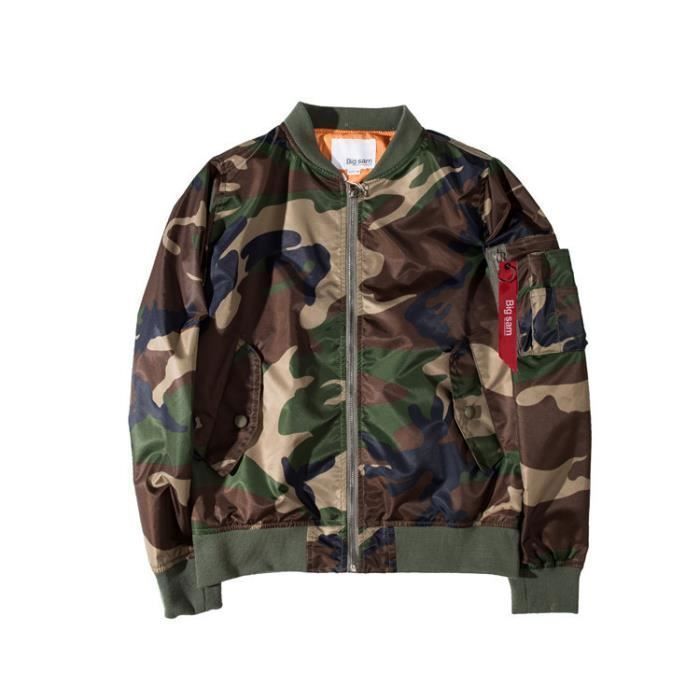 Bleu Camouflage Manteau Mode Blouson Hommes Verte armée Casual Bombers Chaud Aviateur 1gnxw6